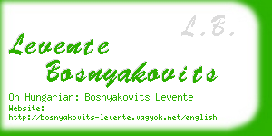 levente bosnyakovits business card